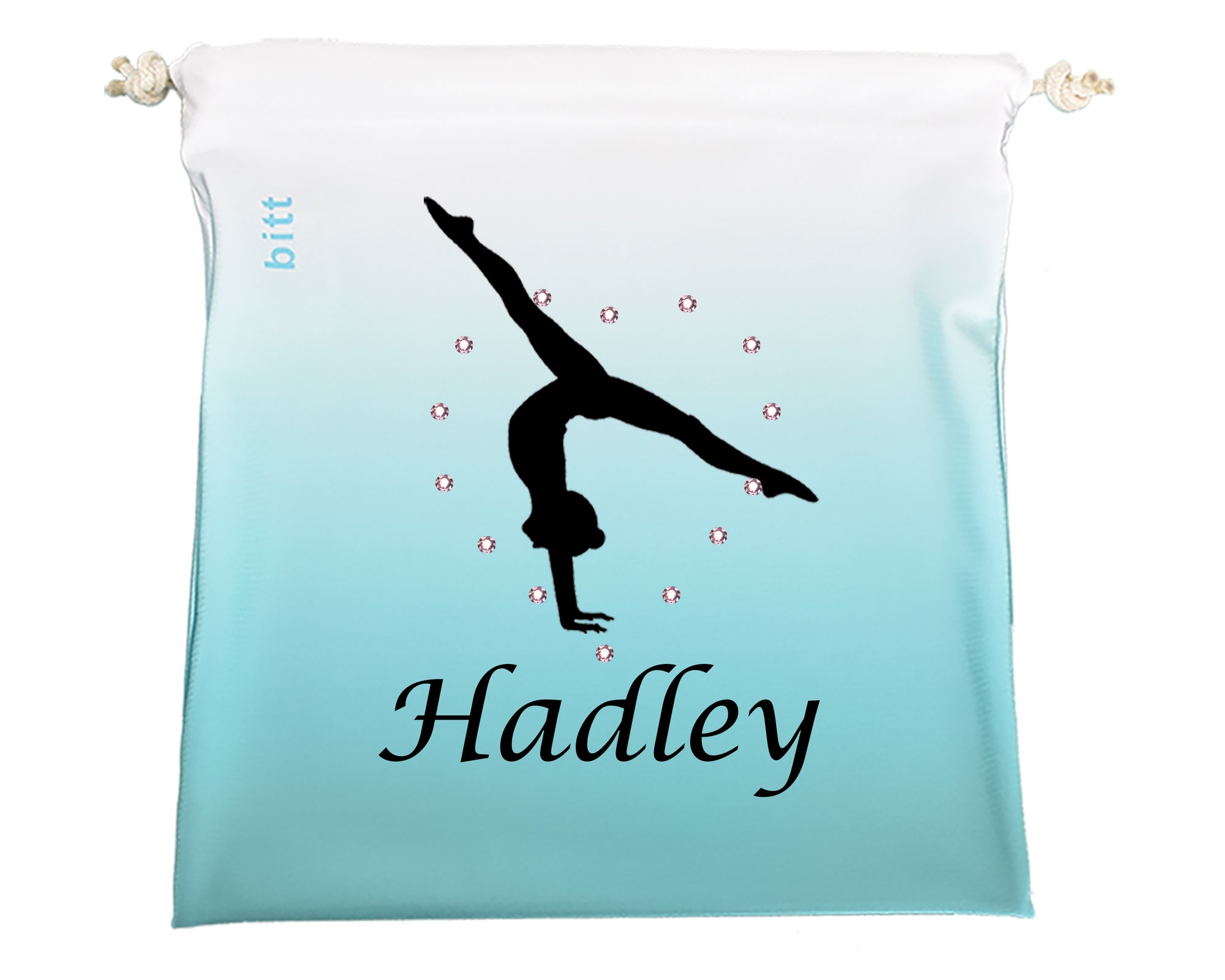 Personalized Gymnastics Grip Bag with Split Handstand in Ombre Colors