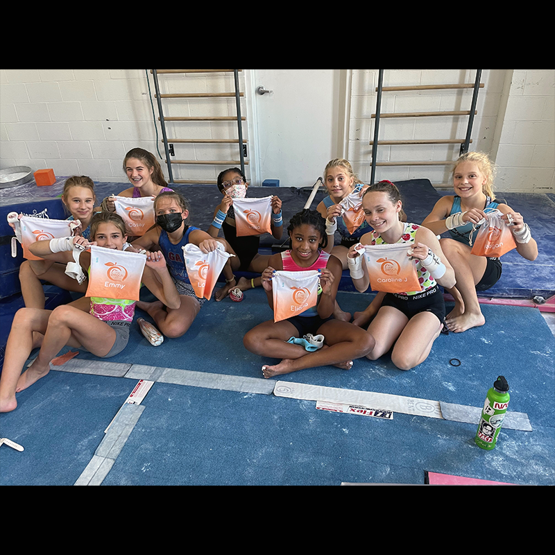 Team Personalized Gymnastics Grip Bag Peach Pit Gym