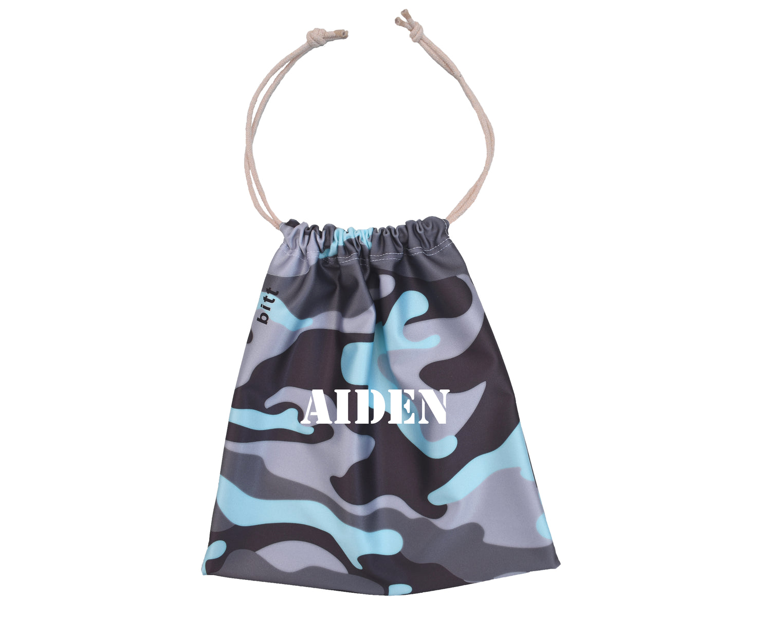 Personalized Gymnastics Grip Bag in Camouflage Seaglass with drawstrings