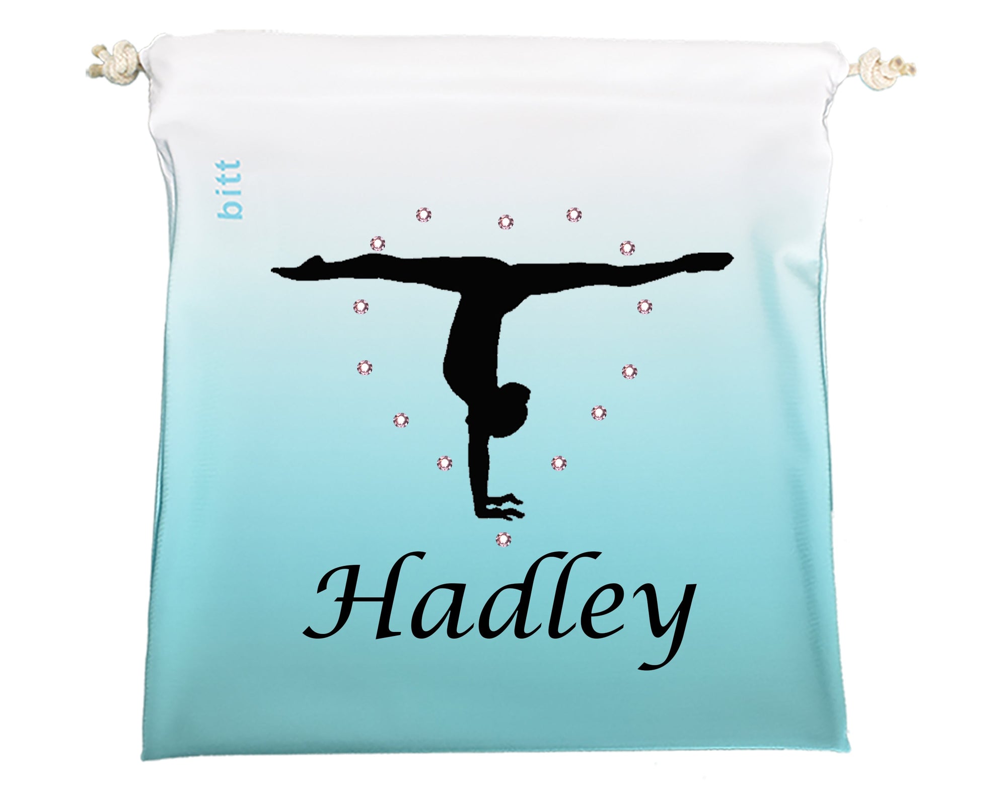 Personalized Gymnastics Grip Bag with Handstand in Ombre Colors