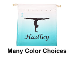 Personalized Gymnastics Grip Bag Ombre with Handstand Image