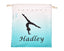Teal White Ombre Gymnastics Grip Bag with Gymnast Handstand and Swarovski Crystals