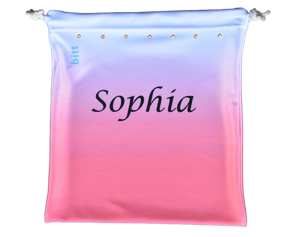Personalized Gymnastics Grip Bag - Coral & White Ombre