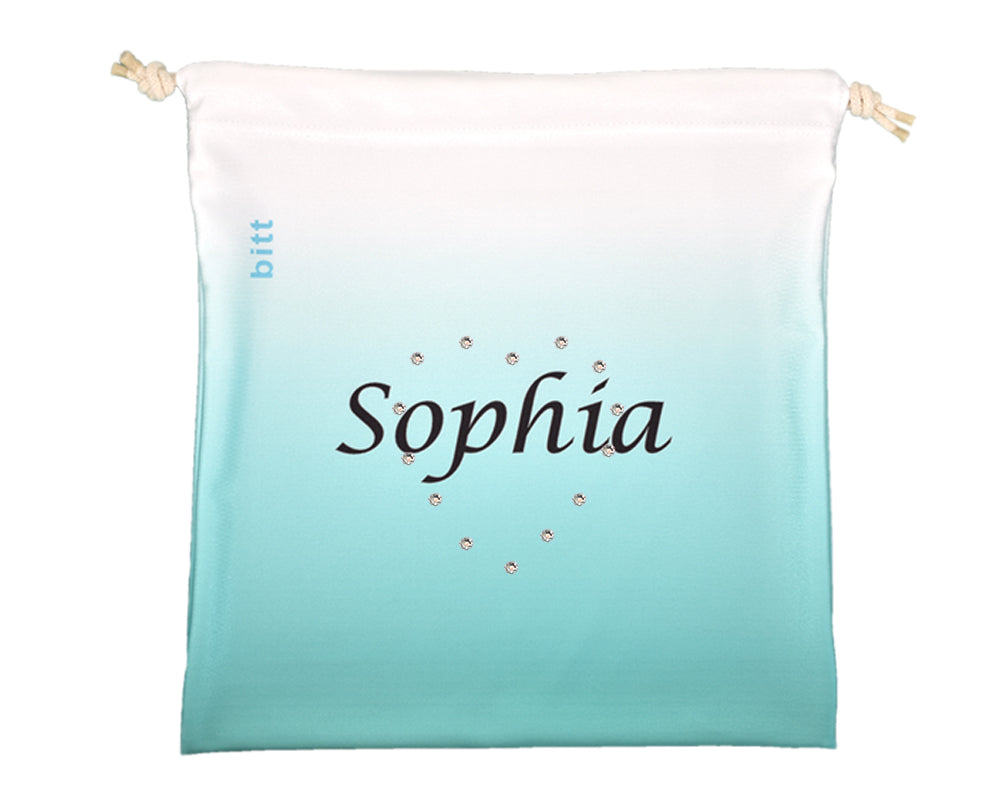 Personalized Gymnastics Grip Bag - Mint Green & White Ombre