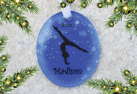 Gymnastics Christmas Ornament Blue