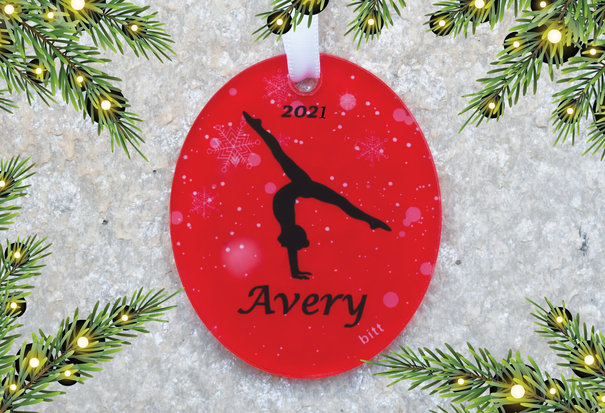 Gymnast Holiday Ornament 2021 Red