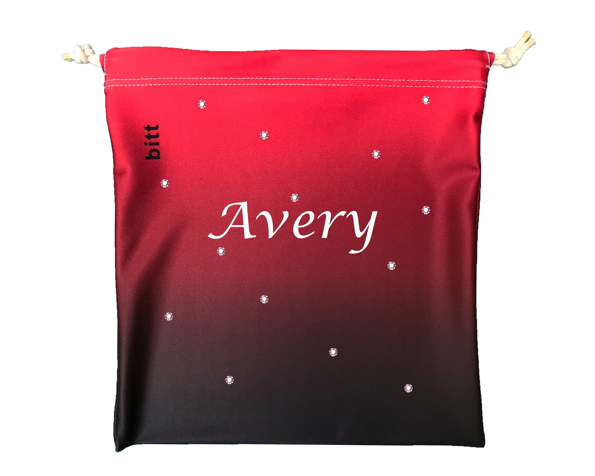 Personalized Gymnastics Grip Bag - Red and Black Ombre