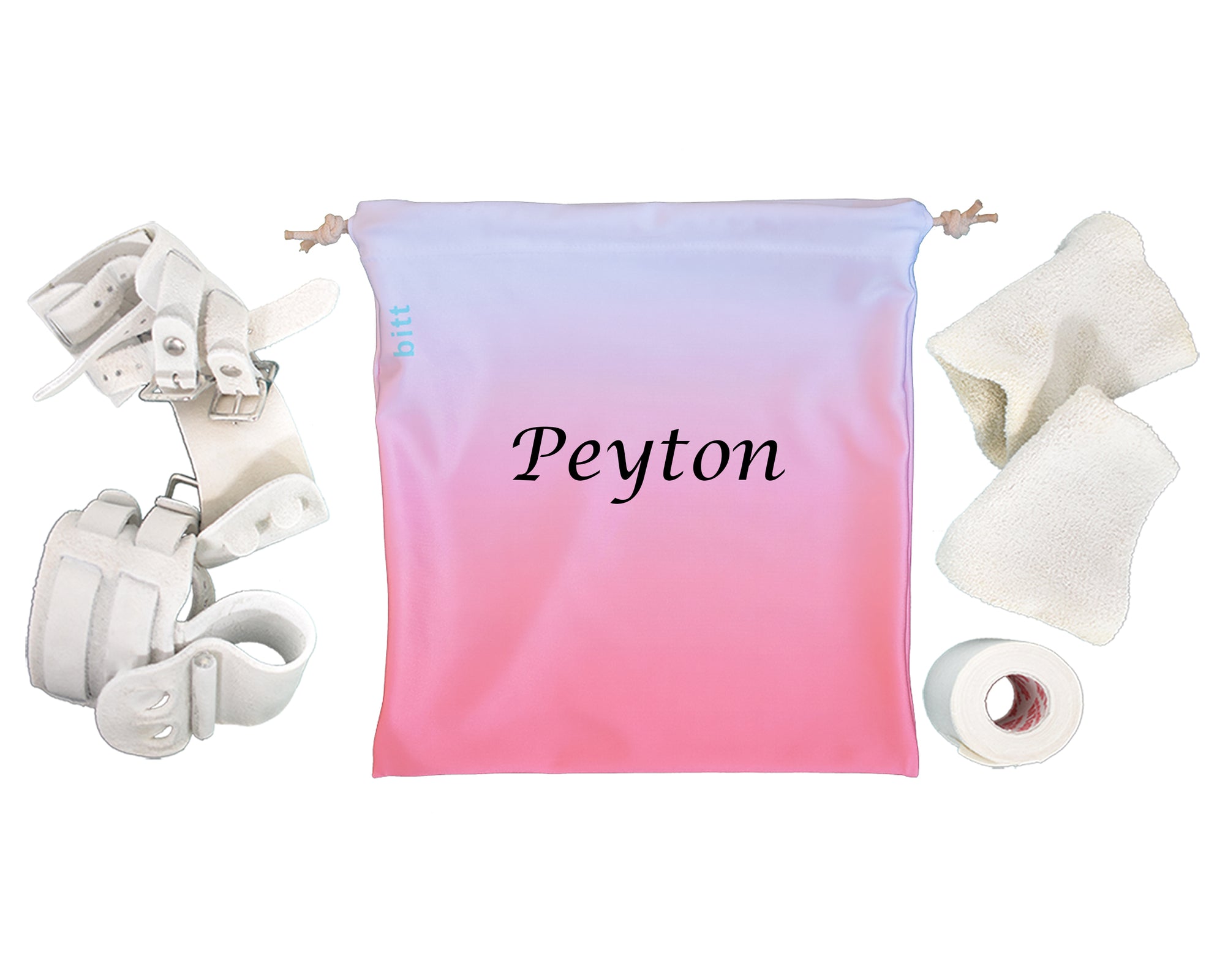 Personalized Gymnastics Grip Bag - Coral & White Ombre