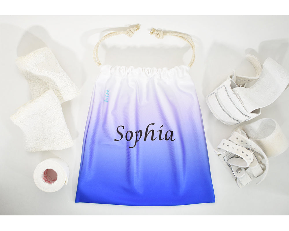 Personalized Gymnastics Grip Bag - Royal Blue & White Ombre