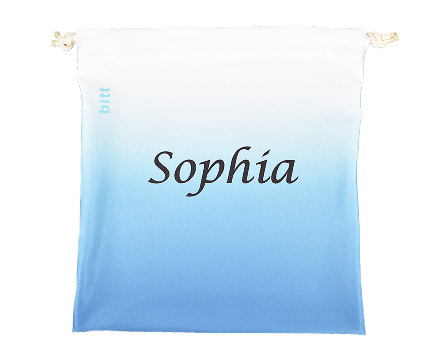 Personalized Grip Bag Turquoise and White Ombre