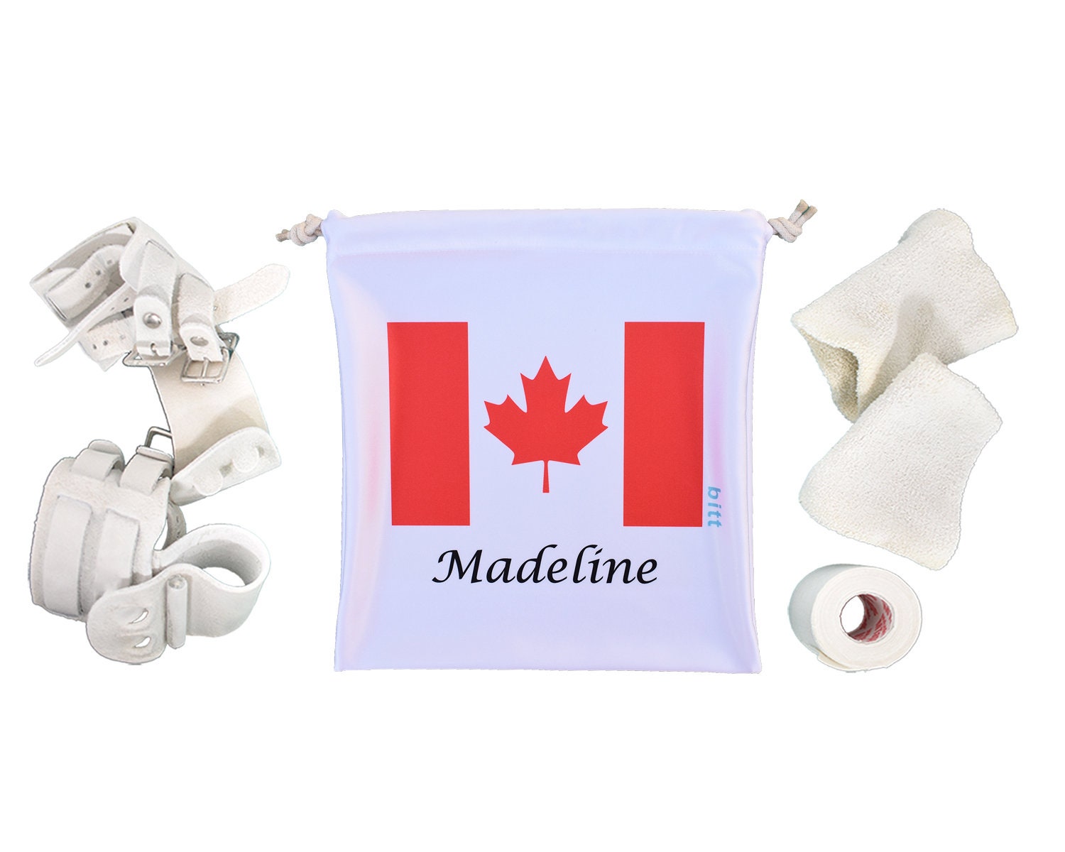 Personalized Canada Flag Gymnastics Grip Bag with Crystals option