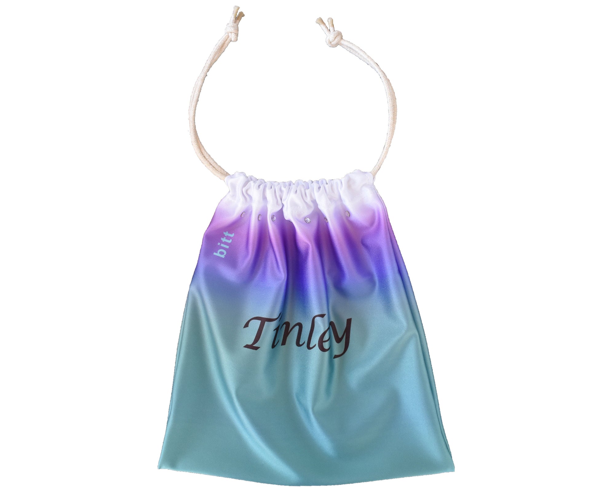 Personalized Gymnastics Grip Bag - Teal Purple and White Ombre