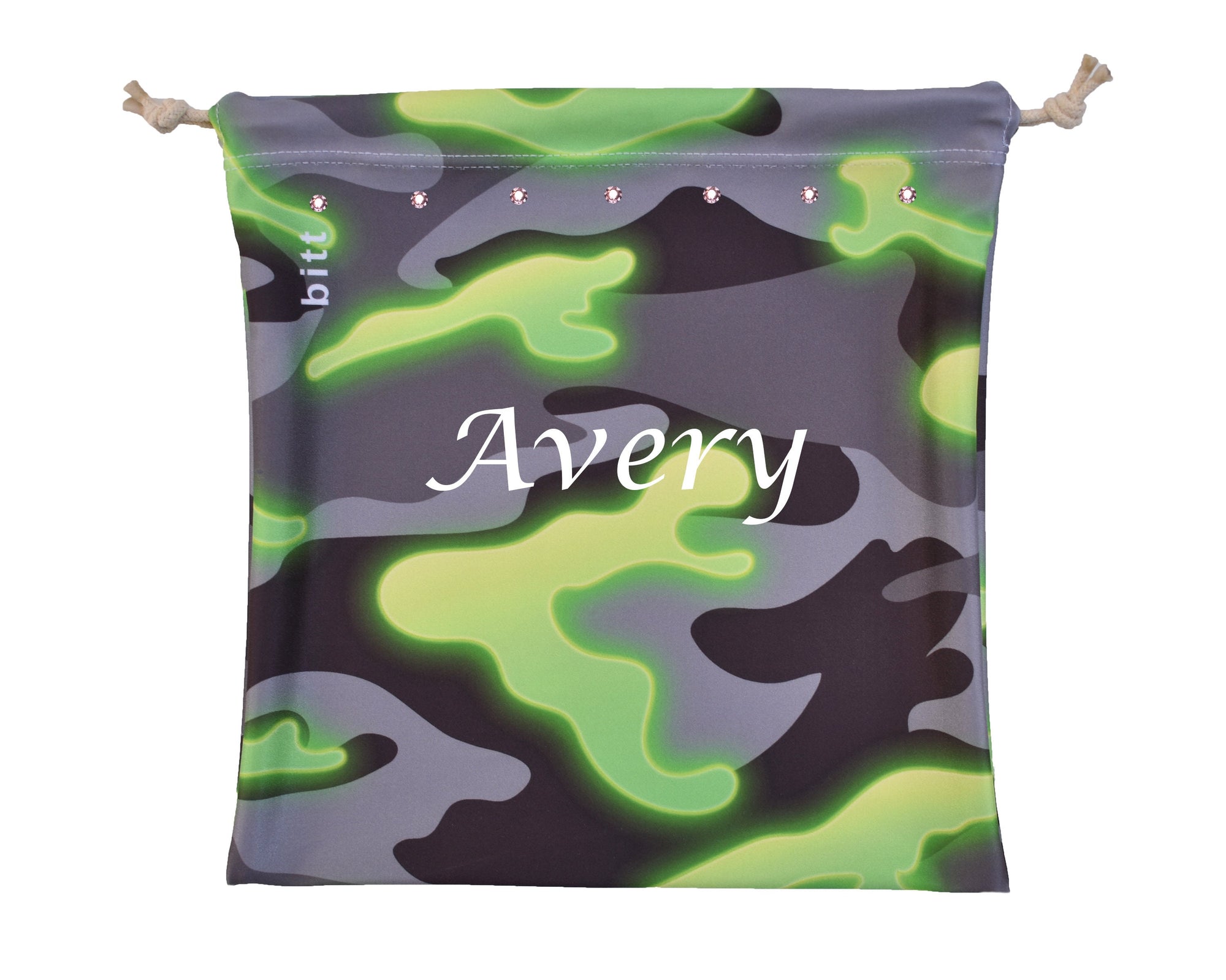 Personalized Gymnastics Grip Bag in Green Glow Camouflage